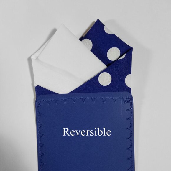 NEW - Contrasting Color 100% Cotton Pre-Folded Pocket Square Handkerchief Insert - Picture 6 of 7